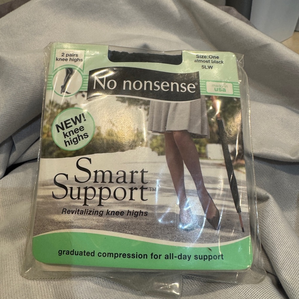 No Nonsense Knee Highs in Black 2 pack